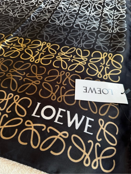 Accessories - ⚜️Loewe⚜️ Black Scarf with Multicolored Anagram Pattern